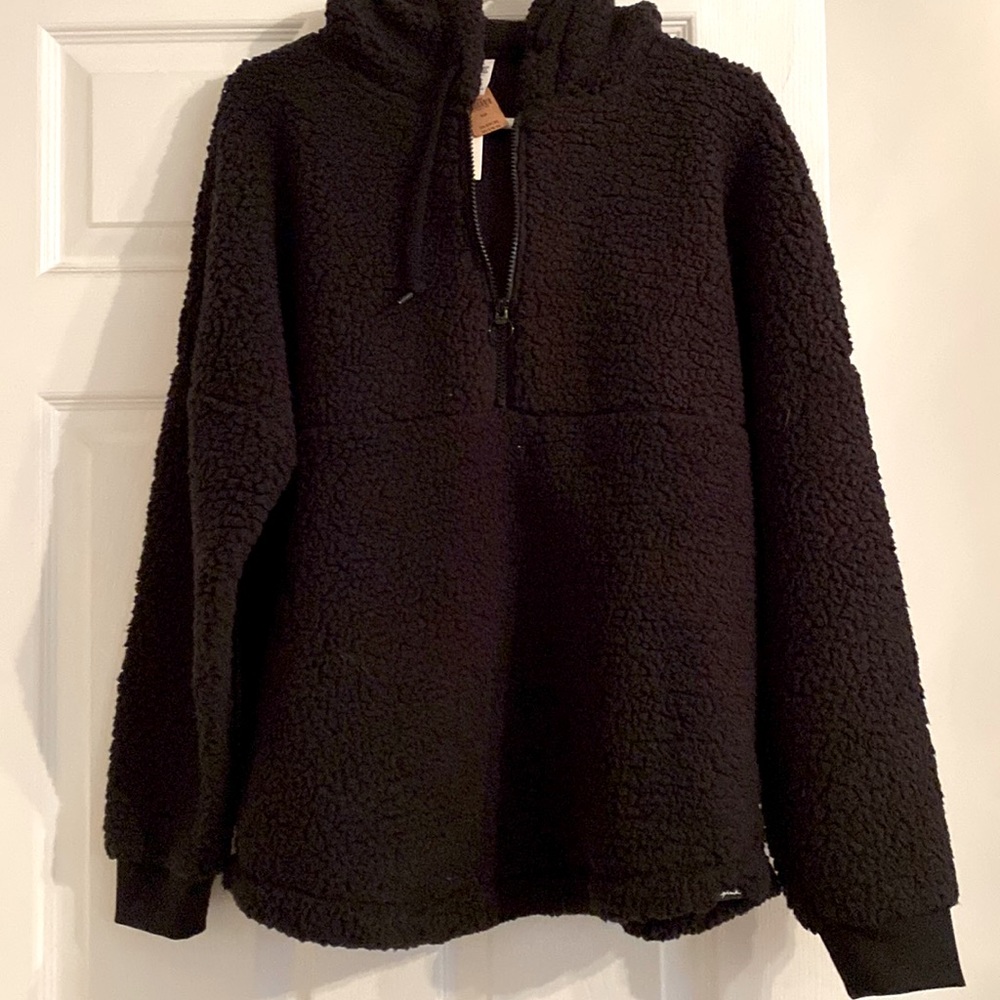 Victoria’s Secret small hooded quarter zip teddy